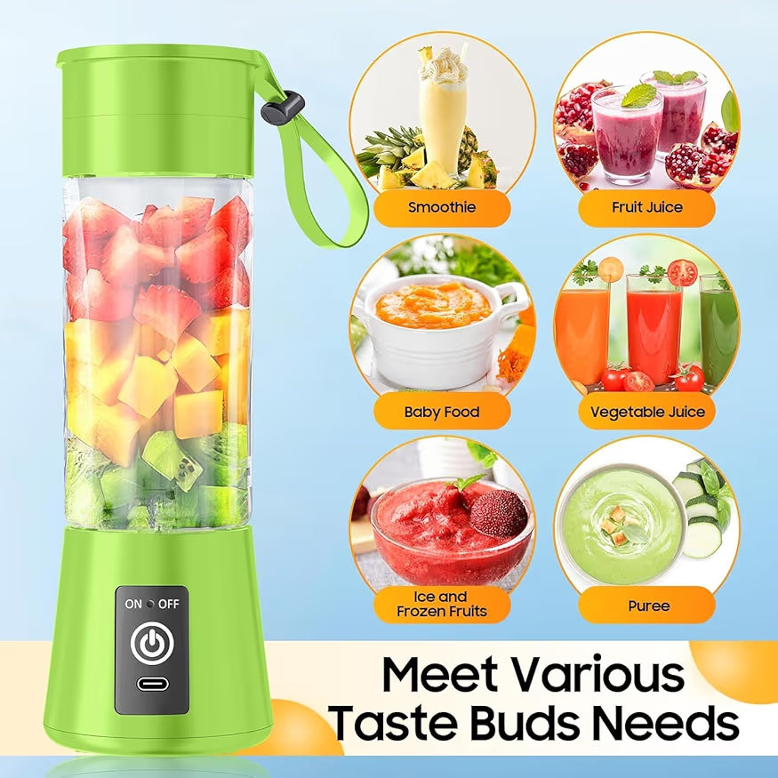 Portable Juicer Blender with 6-Blade, USB Rechargeable, Personal Smoothie Maker, Protein Shake Mixer, Built-In Bottle, for Home, Travel and Gym 400+ bought in past month 60% off